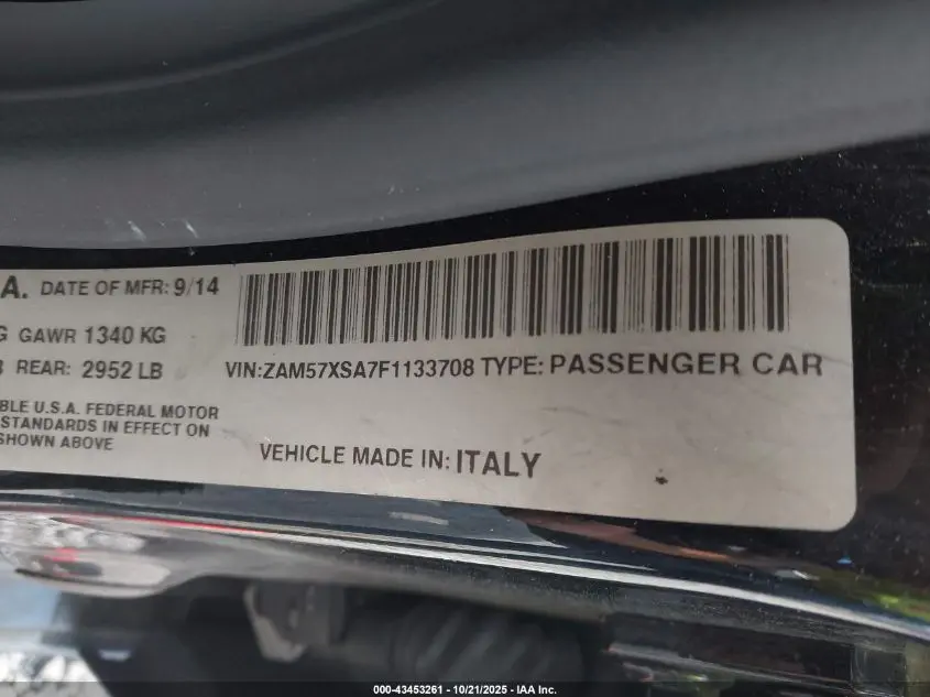 2015 MASERATI GHIBLI  