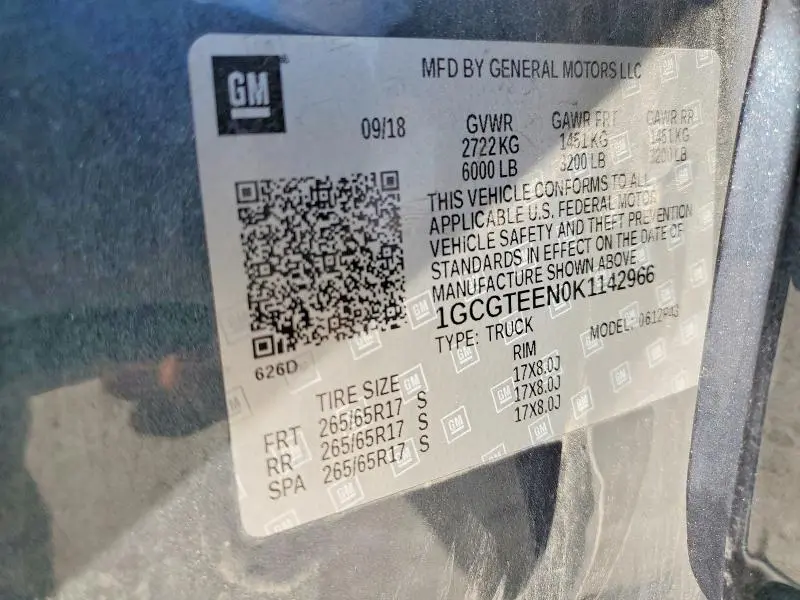 2019 CHEVROLET COLORADO ZR2  