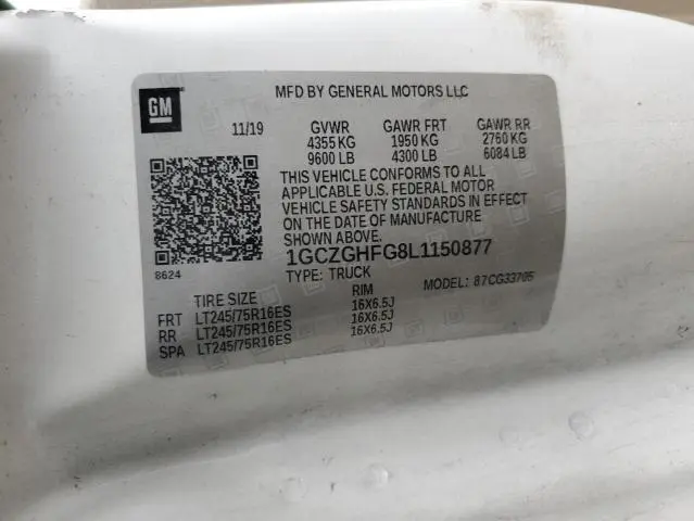 2020 CHEVROLET EXPRESS G3500   