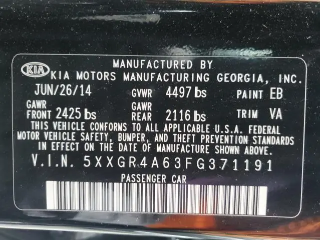2015 KIA OPTIMA SX  