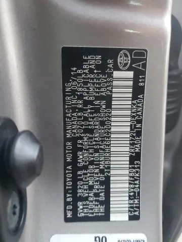 2014 TOYOTA COROLLA L  