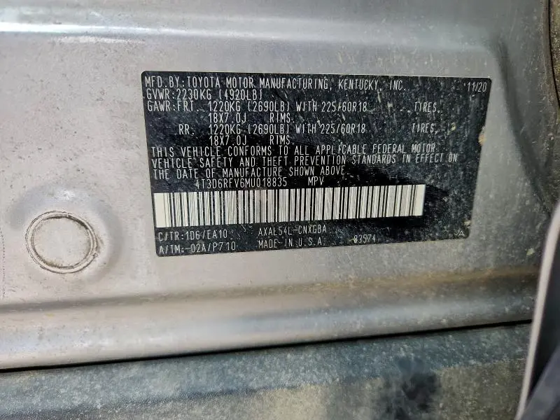 2021 TOYOTA RAV4 LIMITED  