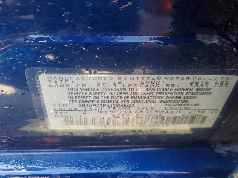 2018 NISSAN SENTRA S  