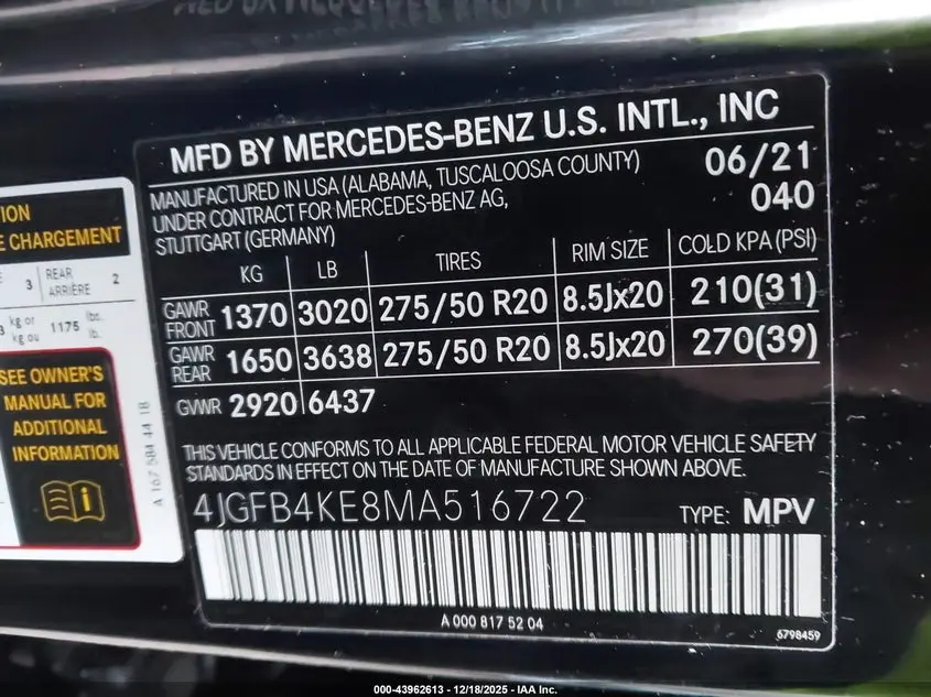 2021 MERCEDES-BENZ GLE 350 4MATIC