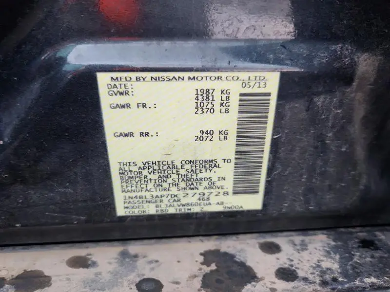 2013 NISSAN ALTIMA 3.5 S  
