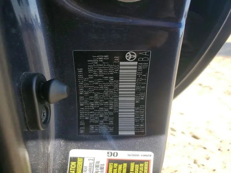 2015 TOYOTA COROLLA L  