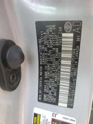 2011 TOYOTA COROLLA BASE  