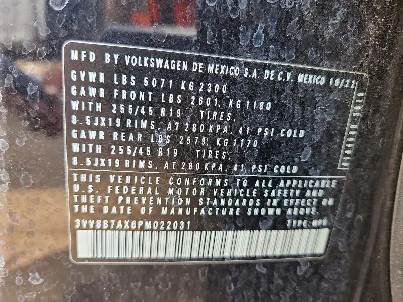 2023 VOLKSWAGEN TIGUAN SE R-LINE BLACK  