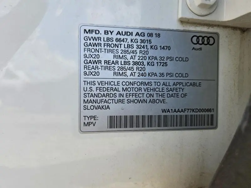 2019 AUDI Q7 PREMIUM  