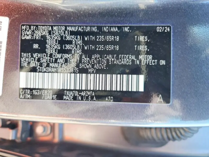 2024 TOYOTA HIGHLANDER XLE  