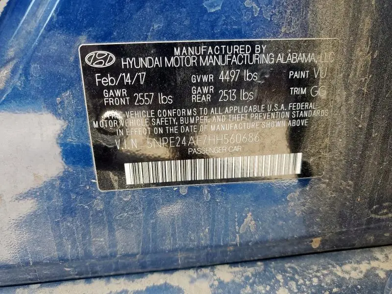 2017 HYUNDAI SONATA SE