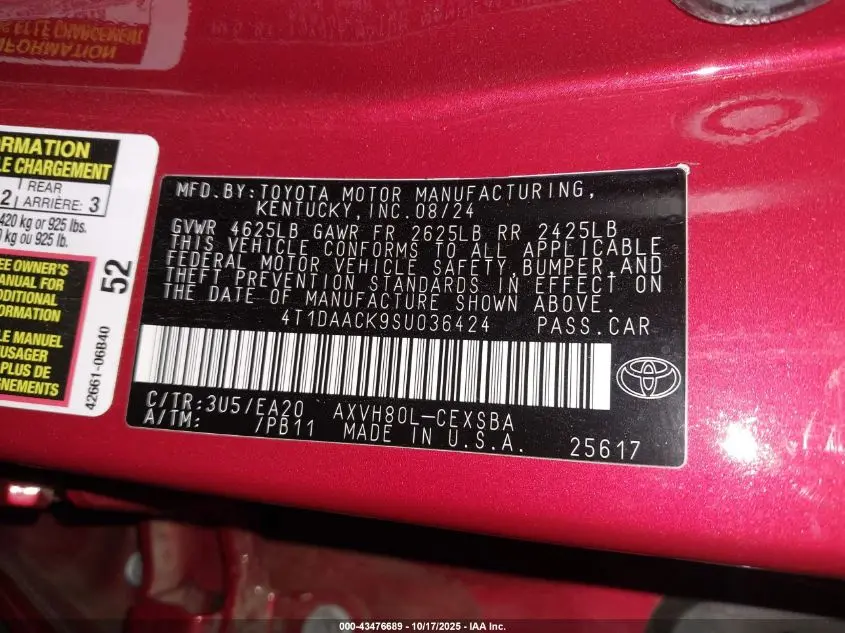 2025 TOYOTA CAMRY SE