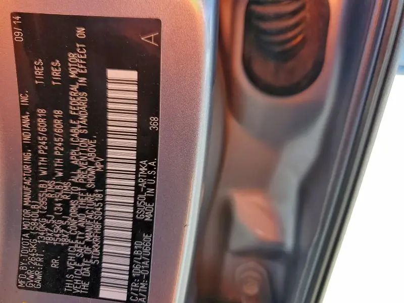 2015 TOYOTA HIGHLANDER XLE  