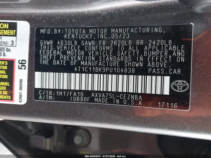 2023 TOYOTA CAMRY LE