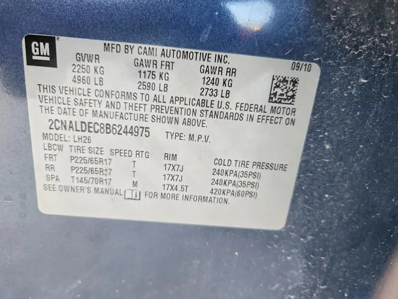 2011 CHEVROLET EQUINOX LT  