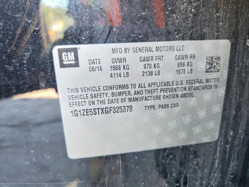 2016 CHEVROLET MALIBU LT  