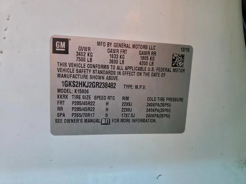 2016 GMC YUKON XL DENALI  