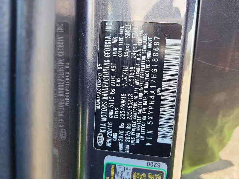 2017 KIA SORENTO EX  