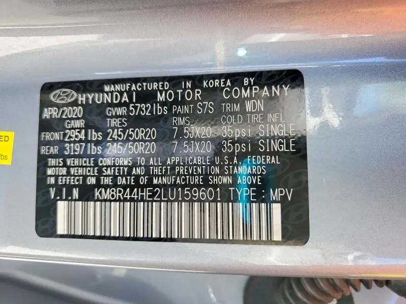 2020 HYUNDAI PALISADE SEL  