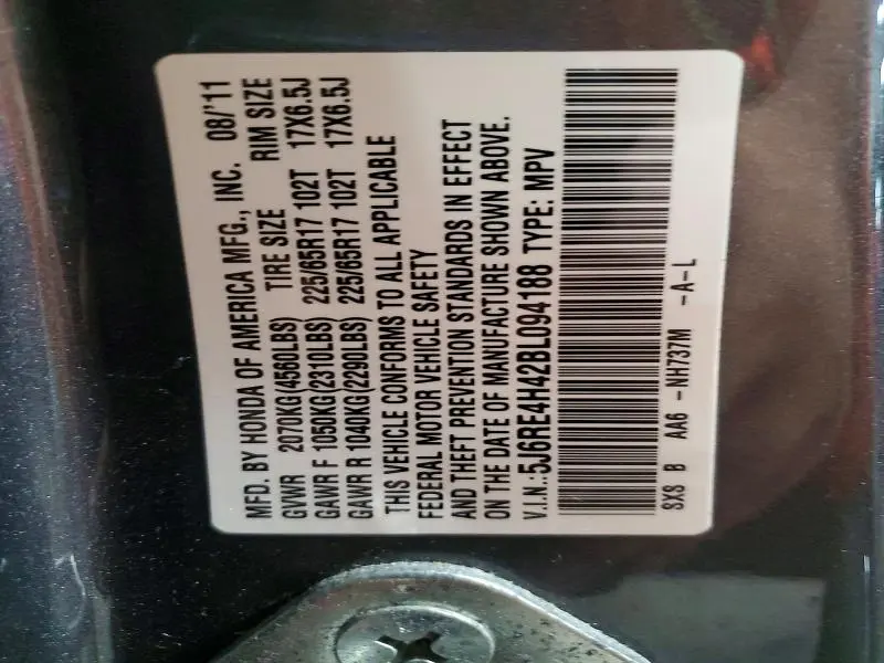 2011 HONDA CR-V SE  