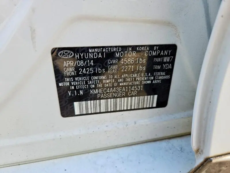2014 HYUNDAI SONATA HYBRID  