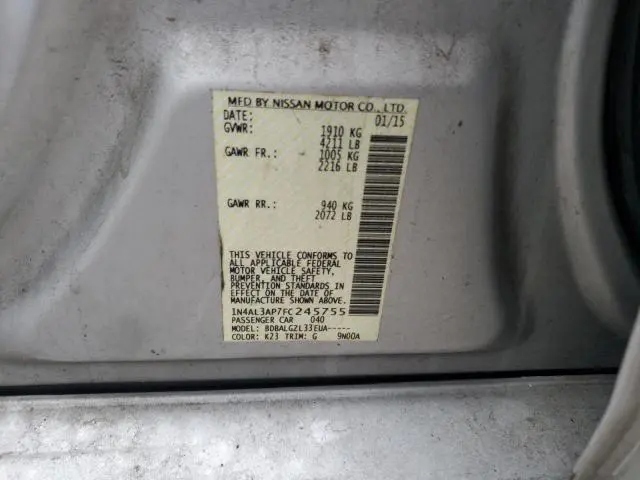 2015 NISSAN ALTIMA 2.5  