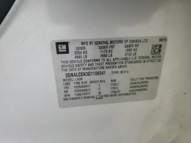 2016 CHEVROLET EQUINOX LT  