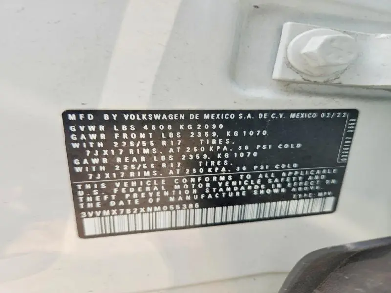 2022 VOLKSWAGEN TAOS S  