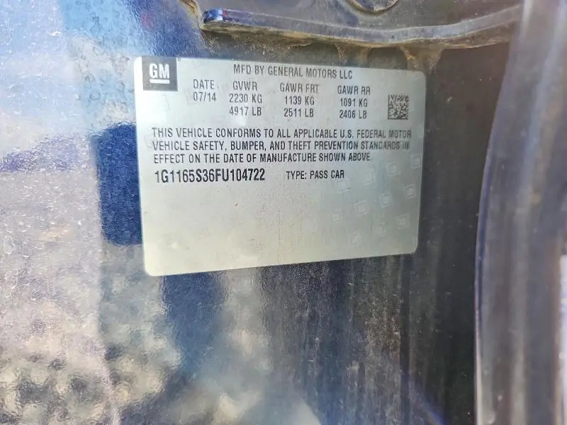 2015 CHEVROLET IMPALA LTZ  