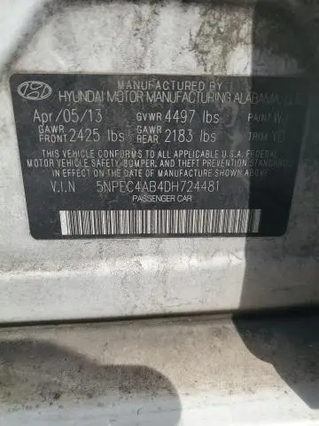 2013 HYUNDAI SONATA SE  