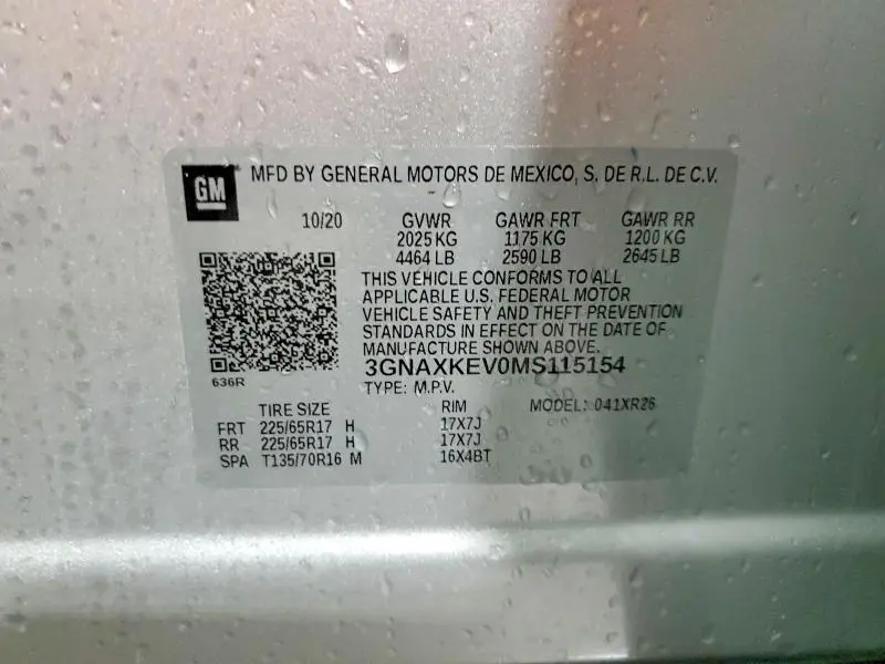 2021 CHEVROLET EQUINOX LT  