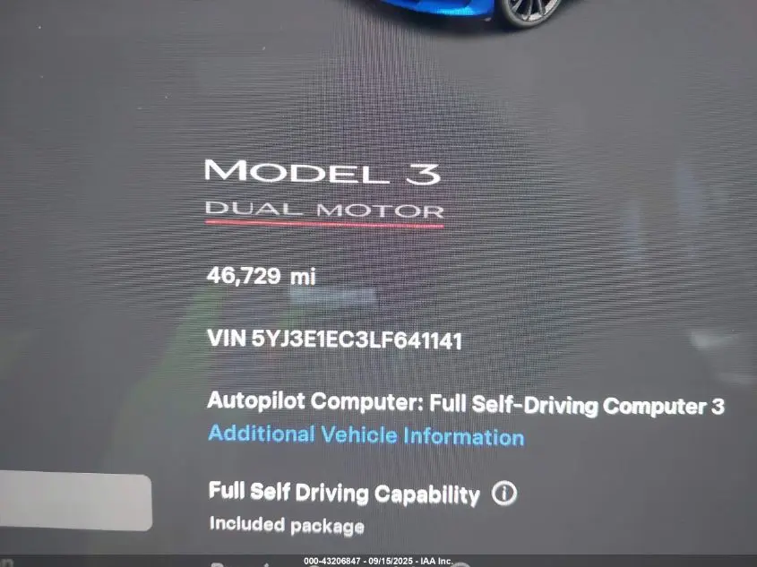 2020 TESLA MODEL 3 PERFORMANCE DUAL MOTOR ALL-WHEEL DRIVE