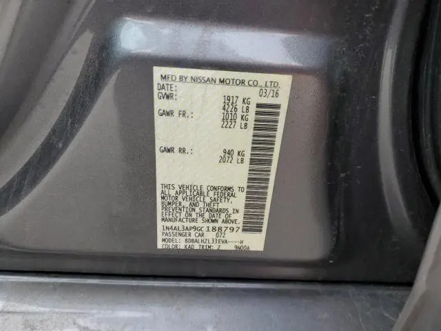 2016 NISSAN ALTIMA 2.5  