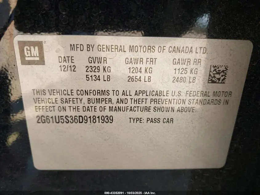 2013 CADILLAC XTS PLATINUM