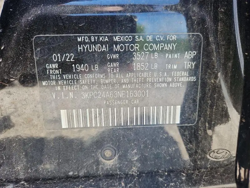 2022 HYUNDAI ACCENT SEL  