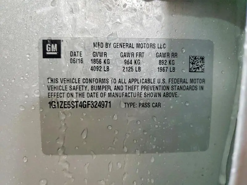 2016 CHEVROLET MALIBU LT  