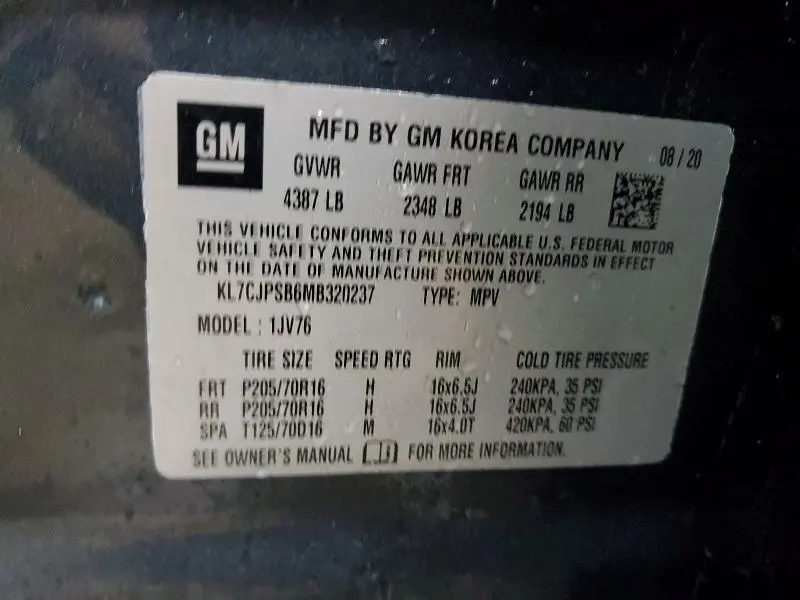 2021 CHEVROLET TRAX 1LT  