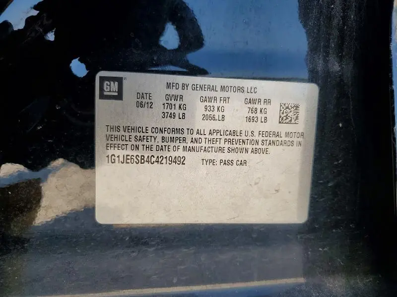 2012 CHEVROLET SONIC LTZ  