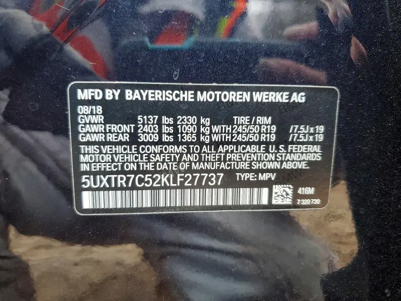 2019 BMW X3 SDRIVE30I  