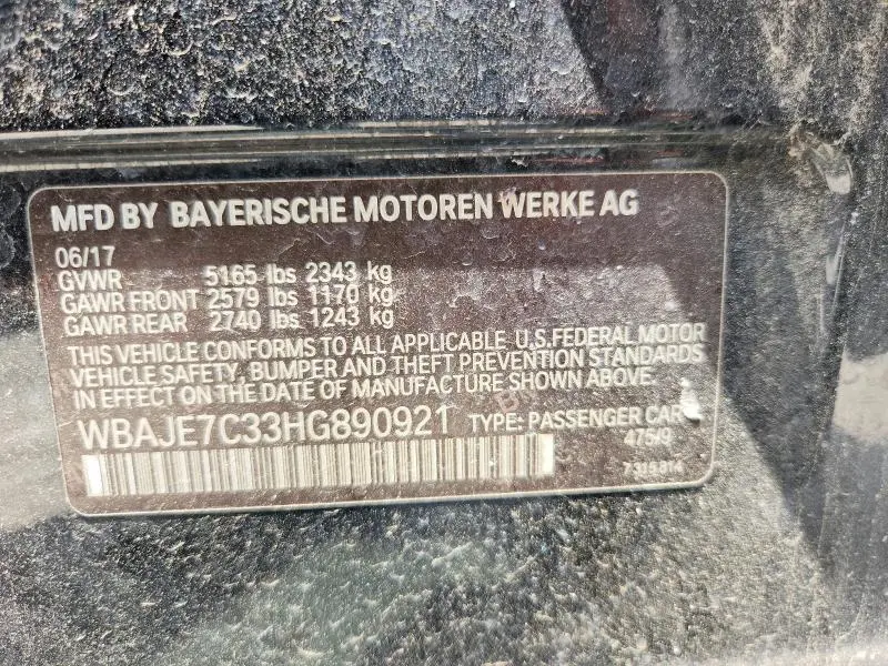 2017 BMW 540 XI  