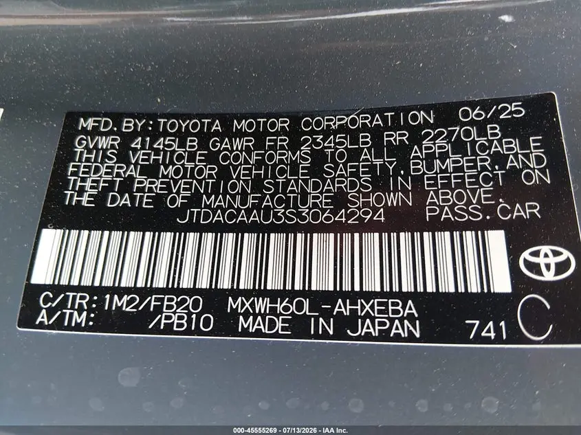 2025 TOYOTA PRIUS LE