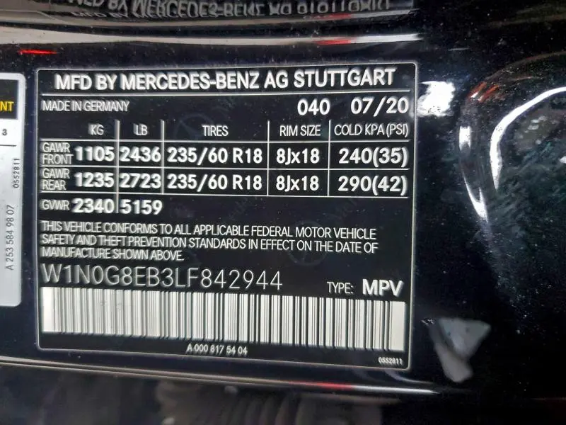 2020 MERCEDES-BENZ GLC 300 4MATIC  