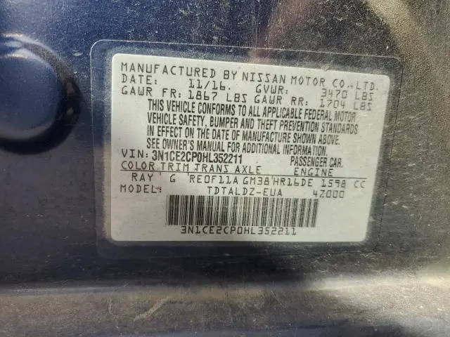 2017 NISSAN VERSA NOTE S  