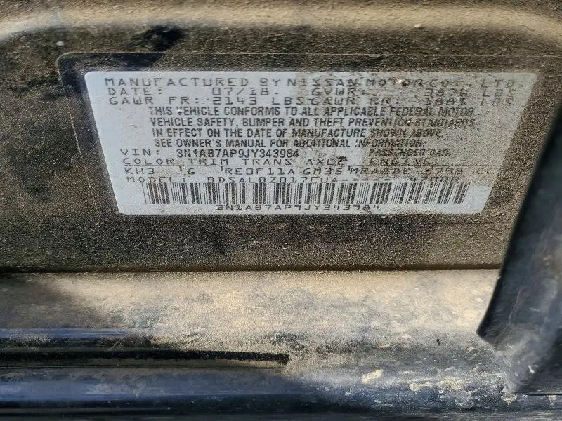 2018 NISSAN SENTRA   