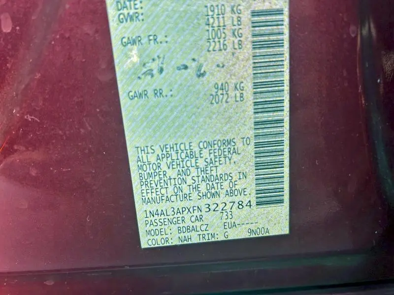 2015 NISSAN ALTIMA 2.5  