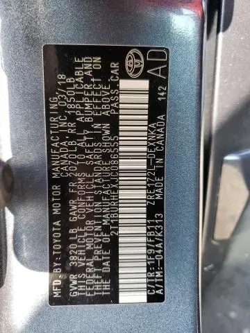 2018 TOYOTA COROLLA L  