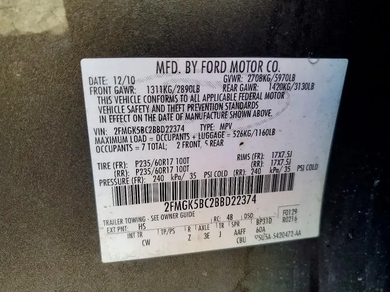 2011 FORD FLEX SE  