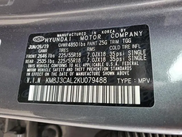 2019 HYUNDAI TUCSON LIMITED  