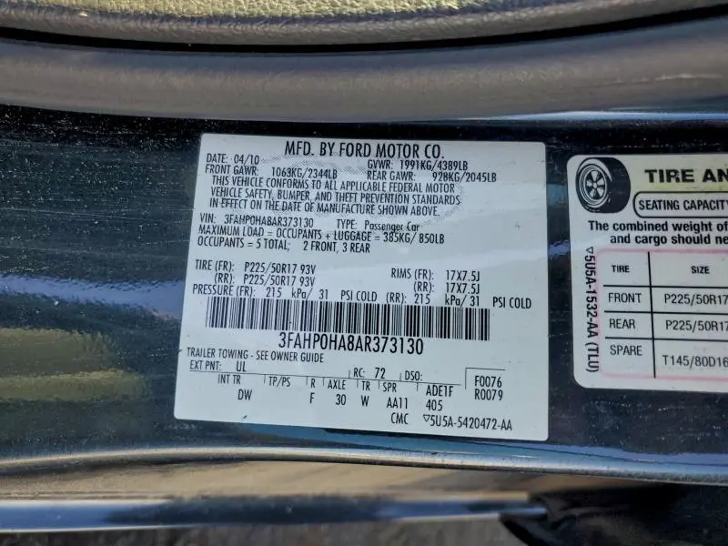 2010 FORD FUSION SE  