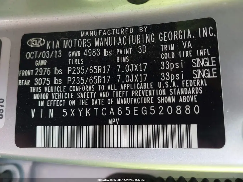2014 KIA SORENTO LX